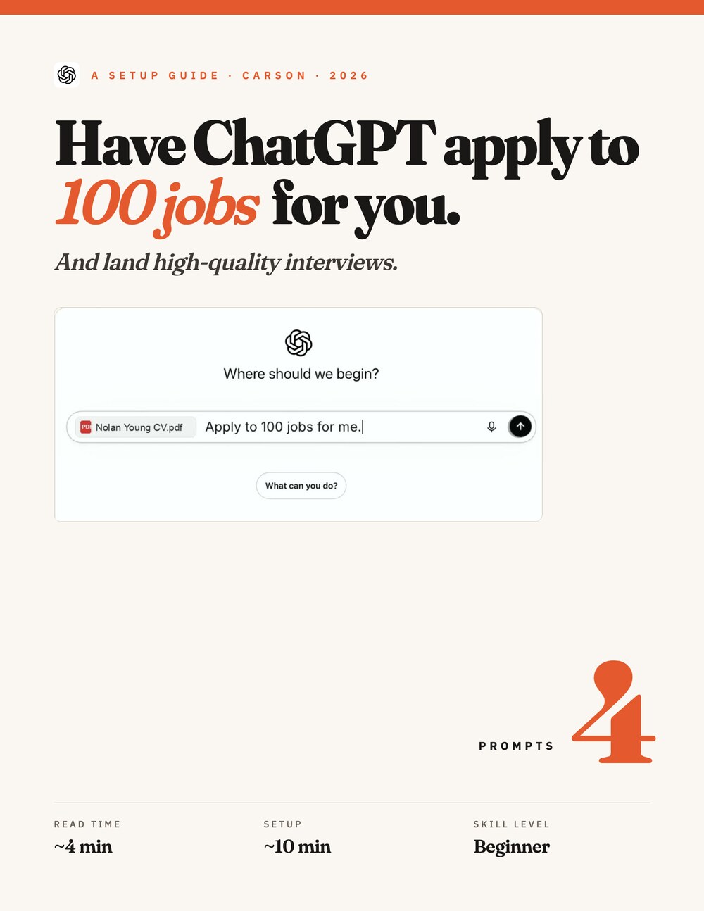 Cover: Have ChatGPT apply to 100 jobs for you.