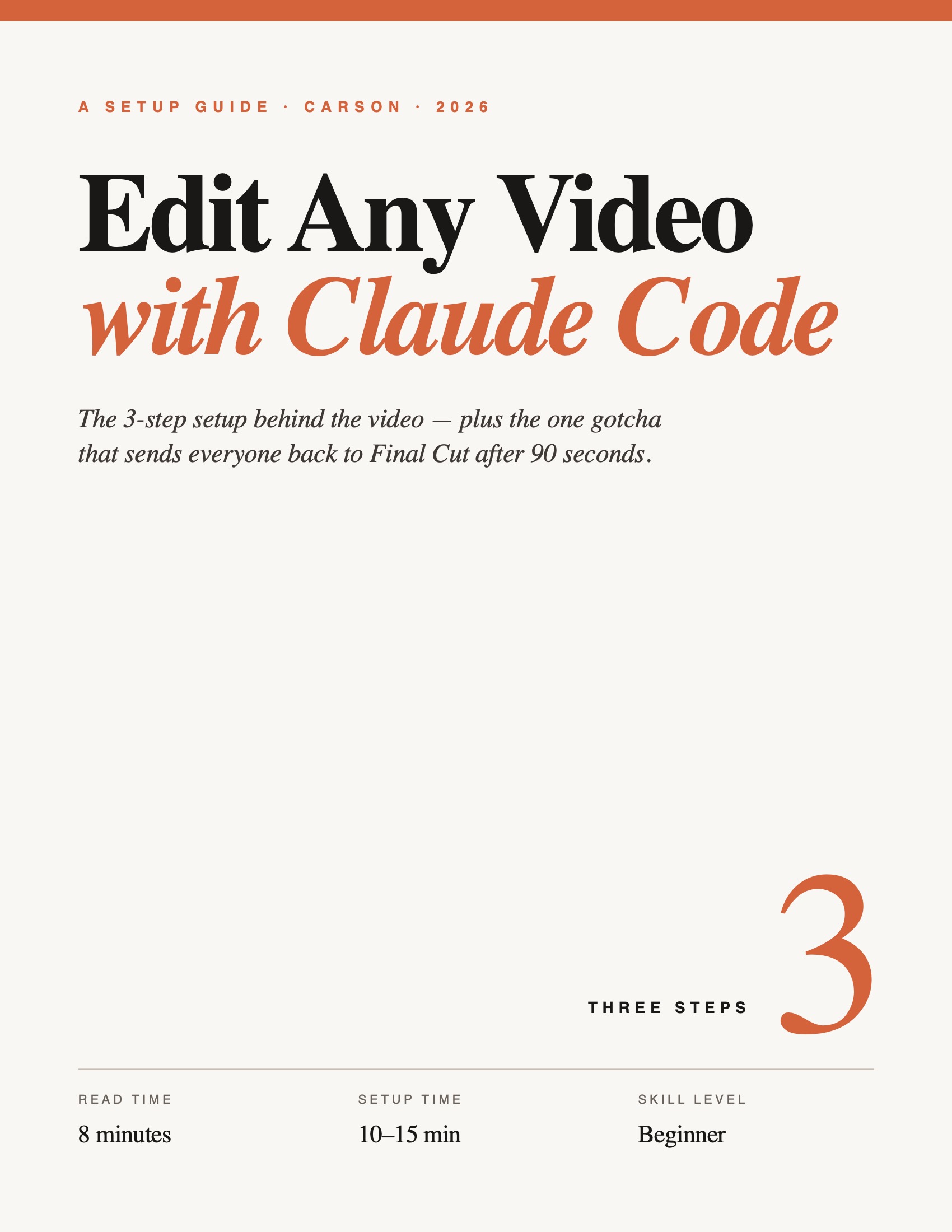 Cover: Edit Any Video with Claude Code.