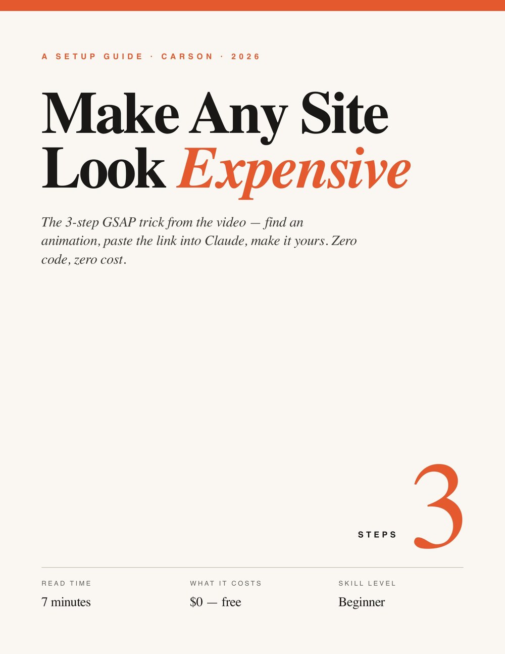 Cover: Make Any Site Look Expensive.