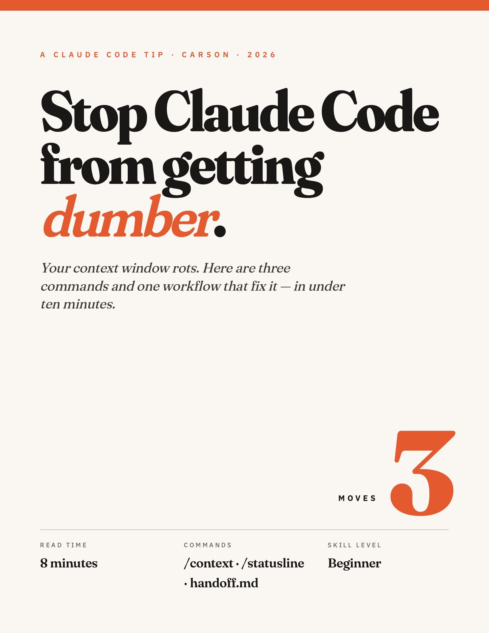 Cover: Stop Claude Code from getting dumber.